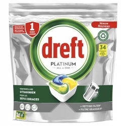 Dreft Platinum All in One Citrus Kapsułki do zmywarki 34szt