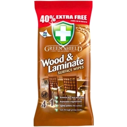 Green Shield Wood & Laminate Chusteczki do czyszczenia mebli 50+20szt GRATIS