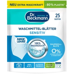 Dr Beckmann Magic Leaves Waschmittel-Blätter Sensitiv Listki piorące 25szt
